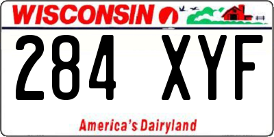 WI license plate 284XYF