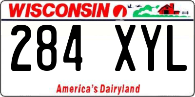 WI license plate 284XYL