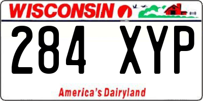 WI license plate 284XYP