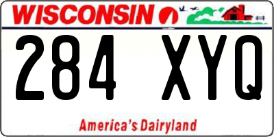 WI license plate 284XYQ