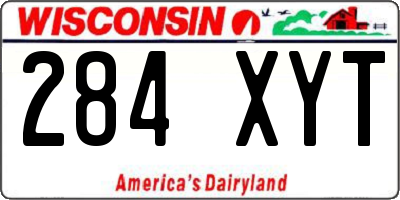 WI license plate 284XYT