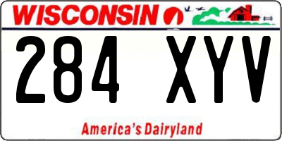 WI license plate 284XYV