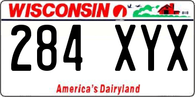 WI license plate 284XYX