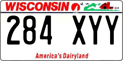 WI license plate 284XYY