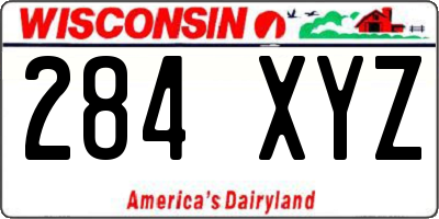 WI license plate 284XYZ