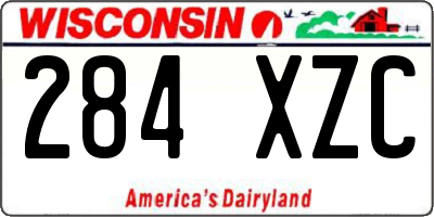 WI license plate 284XZC