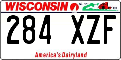 WI license plate 284XZF
