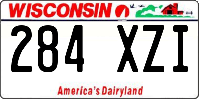 WI license plate 284XZI