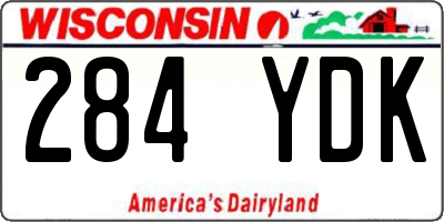 WI license plate 284YDK