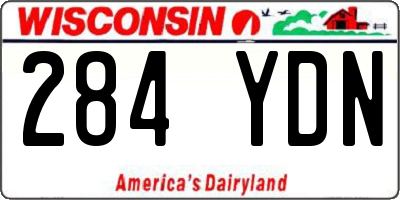 WI license plate 284YDN