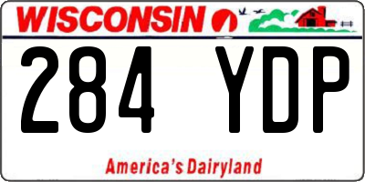 WI license plate 284YDP