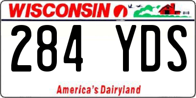 WI license plate 284YDS