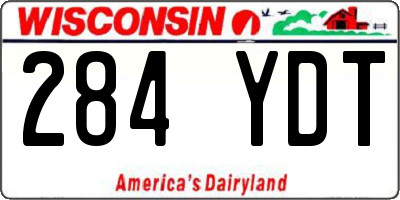WI license plate 284YDT