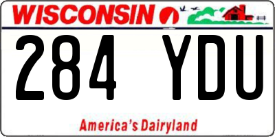 WI license plate 284YDU