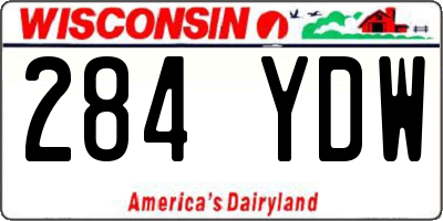 WI license plate 284YDW