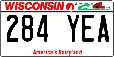 WI license plate 284YEA
