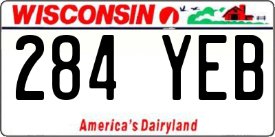 WI license plate 284YEB