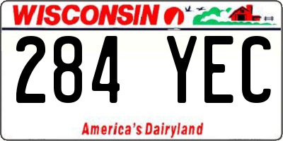 WI license plate 284YEC