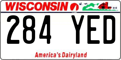 WI license plate 284YED