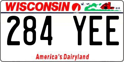 WI license plate 284YEE