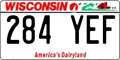 WI license plate 284YEF