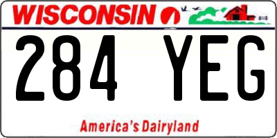WI license plate 284YEG