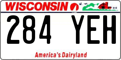 WI license plate 284YEH