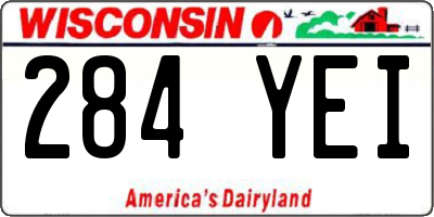 WI license plate 284YEI