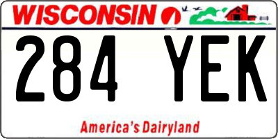 WI license plate 284YEK
