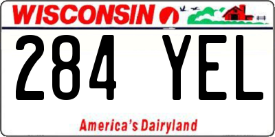 WI license plate 284YEL