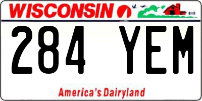 WI license plate 284YEM