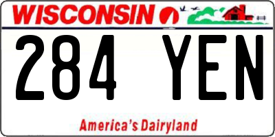 WI license plate 284YEN