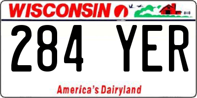 WI license plate 284YER