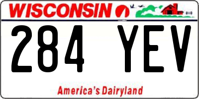WI license plate 284YEV