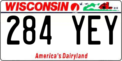 WI license plate 284YEY