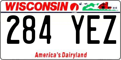 WI license plate 284YEZ