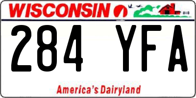 WI license plate 284YFA