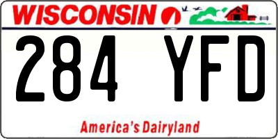 WI license plate 284YFD
