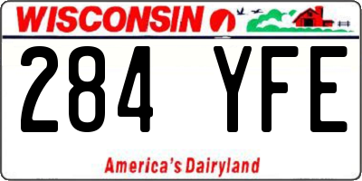 WI license plate 284YFE
