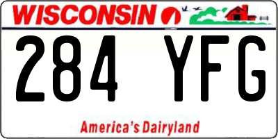 WI license plate 284YFG