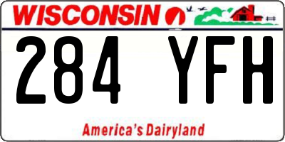 WI license plate 284YFH