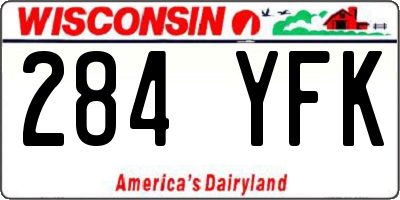 WI license plate 284YFK