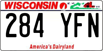 WI license plate 284YFN