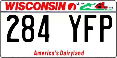 WI license plate 284YFP