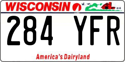 WI license plate 284YFR