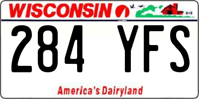 WI license plate 284YFS