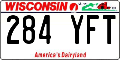 WI license plate 284YFT