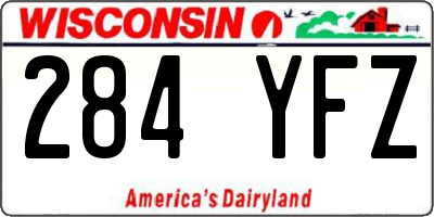WI license plate 284YFZ
