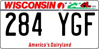 WI license plate 284YGF