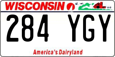 WI license plate 284YGY